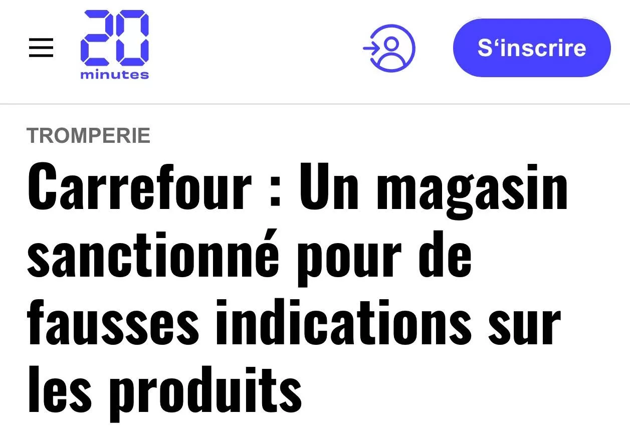 Carrefour : Un magasin sanctionné pour de fausses indications sur les produits