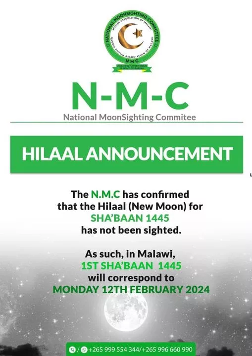 chaabane 2023 1445 Malawi - calendrier musulman