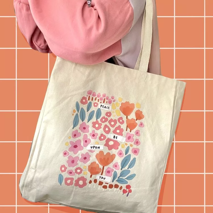 I dot doodle The Floral Tote Bag