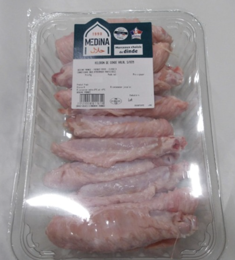 Listeria - Rappel produit Ailerons de dinde Medina prétendument halal