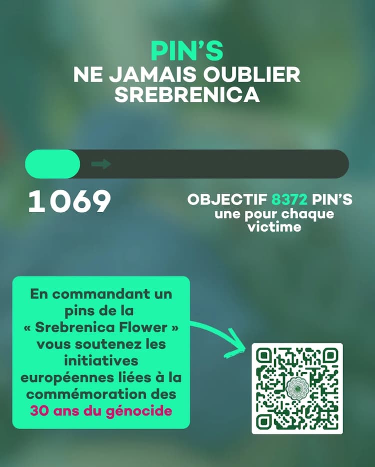 Pin's commémoratif génocide de Srebrenica