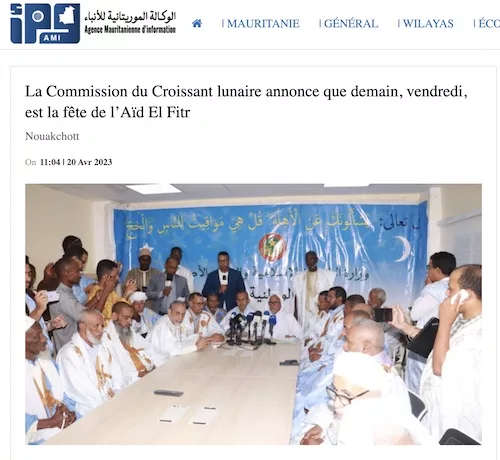 aïd al-fitr chawwal 2023 1444 Mauritanie - calendrier musulman