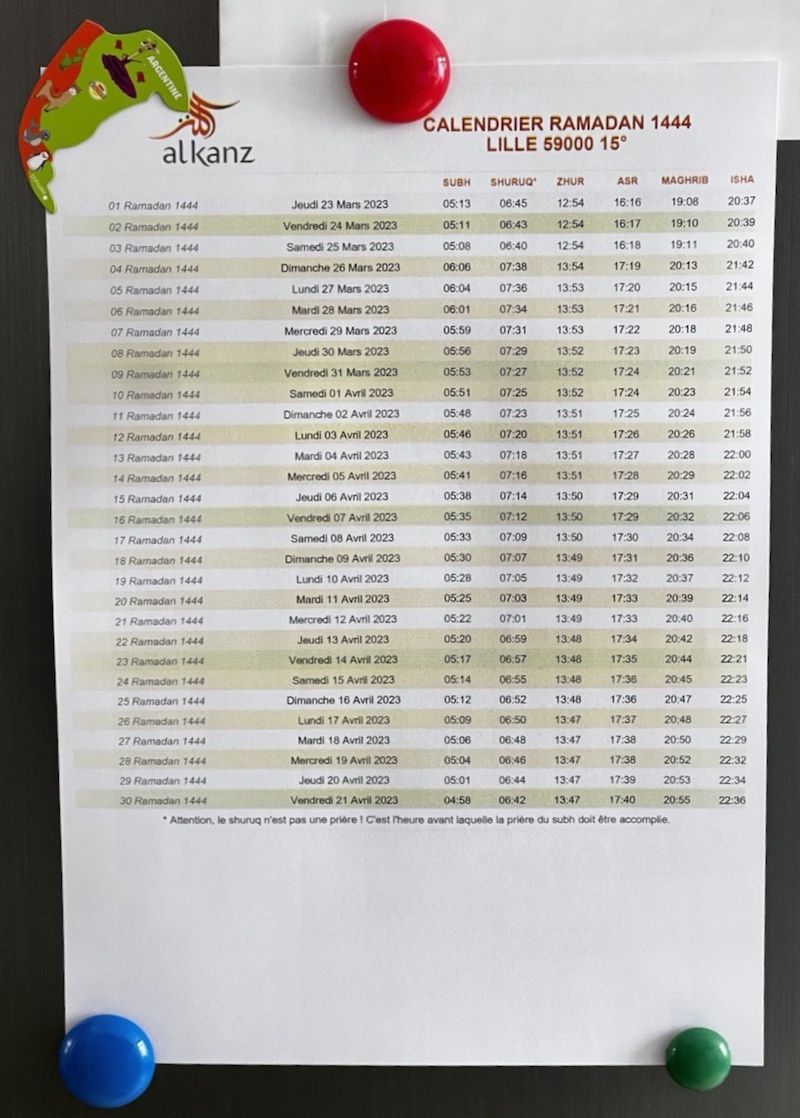 Modèle De Calendrier Plat Ramadan