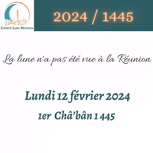 chaabane 2023 1445 Ile de la Réunion - calendrier musulman