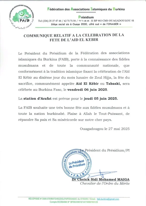 dhu al-hijja 2025 1446 Burkina Faso - calendrier musulman dhu al-hijja 2025 1446 Burkina Faso - calendrier musulman