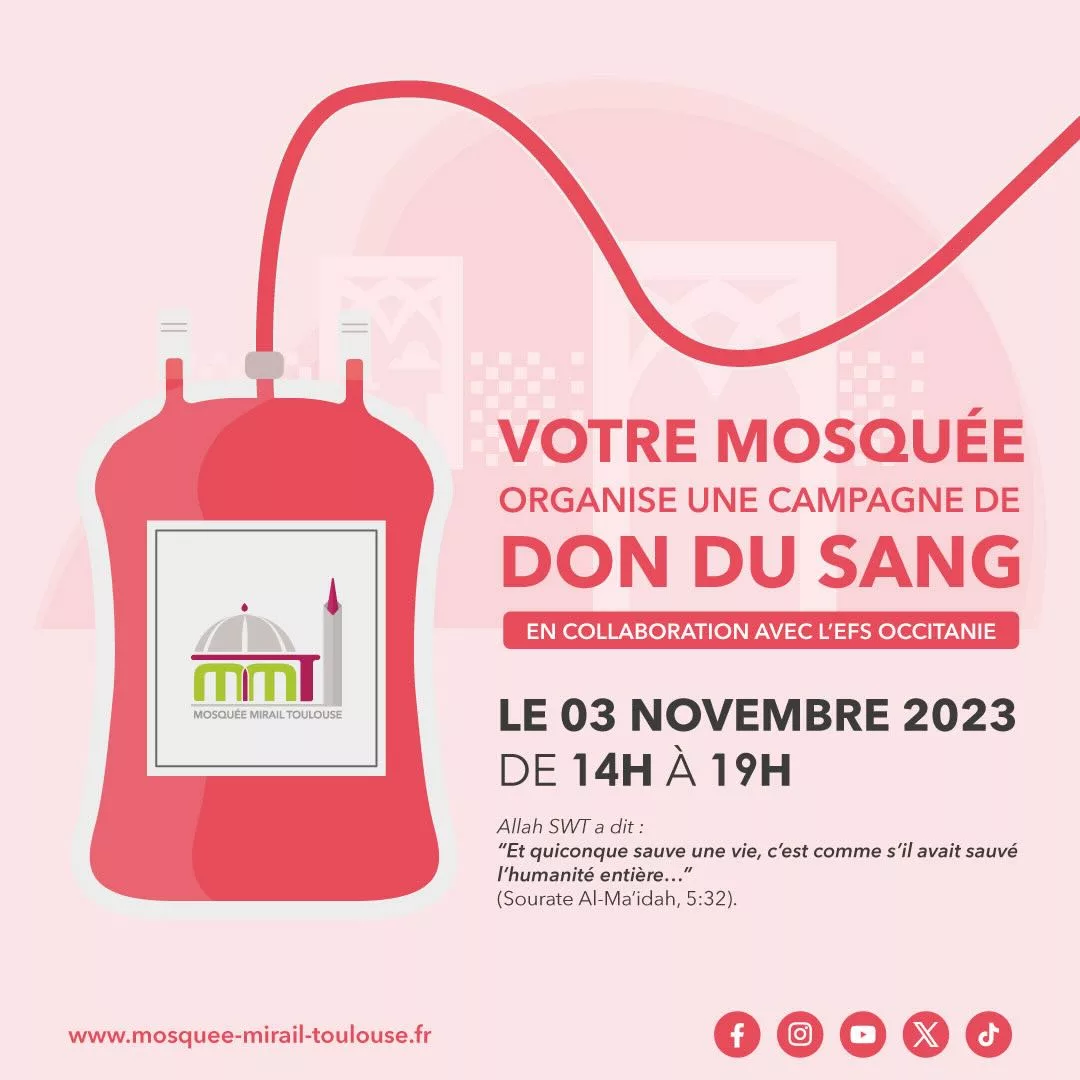 Don du sang à la mosquée du Mirail, Toulouse
