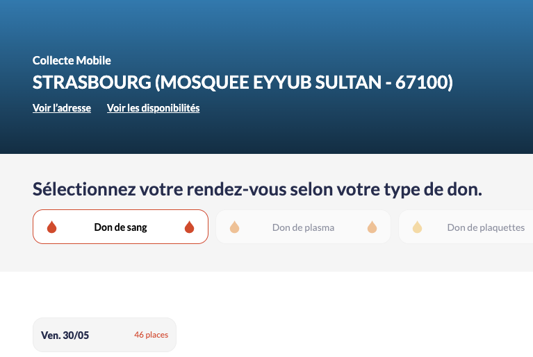 Don du sang à la mosquée de Plaisir, Yvelines Don du sang à la mosquée de Plaisir, Yvelines