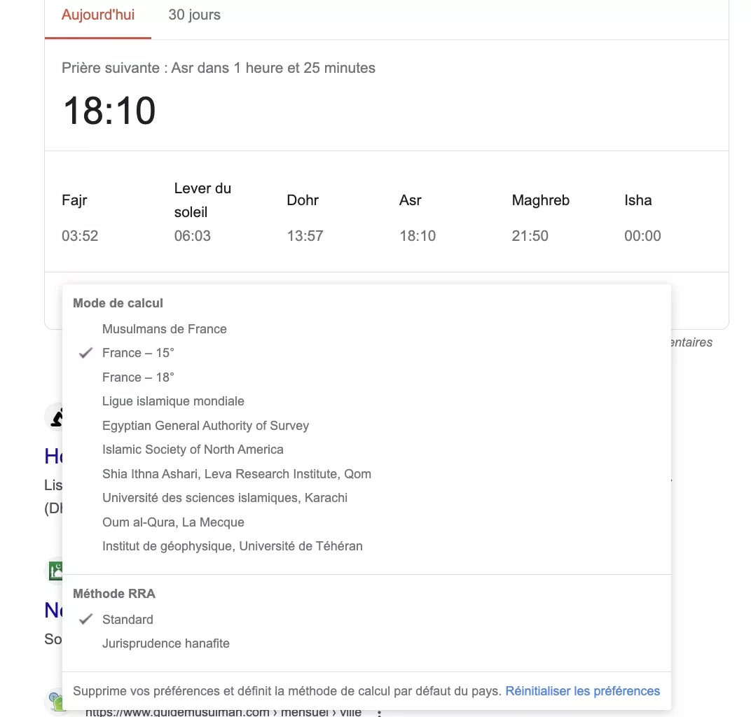 horaire de priere by Google