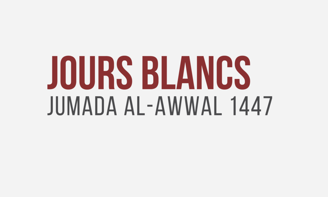 jours blancs jumada al-awwal