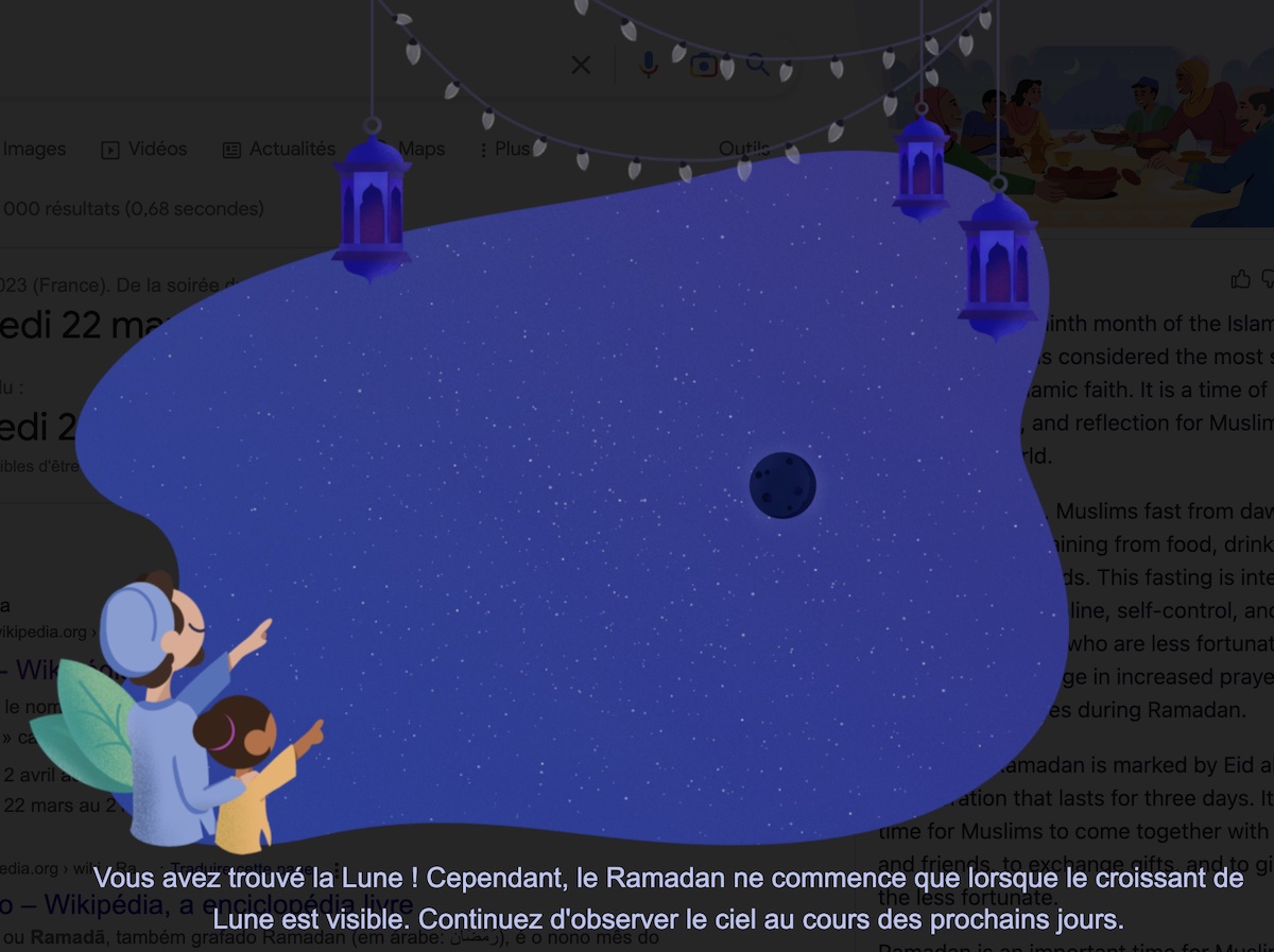 lune de ramadan sur Google