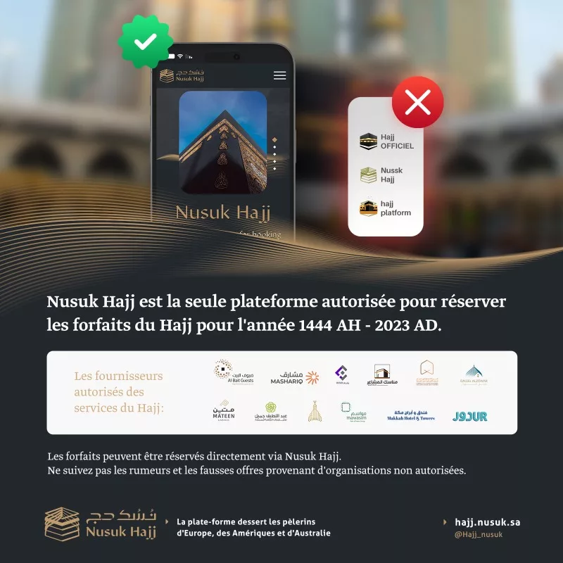 Nusuk Hajj 2023 appel à la vigilance