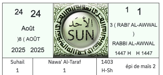 rabi' al-awwal 2025 1447 Arabie saoudite - calendrier musulman
