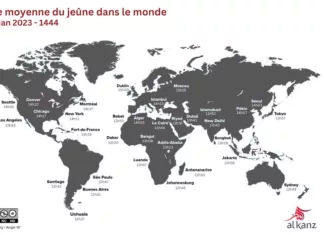 ramadan 2023 - 1444 duree du jeune dans le monde