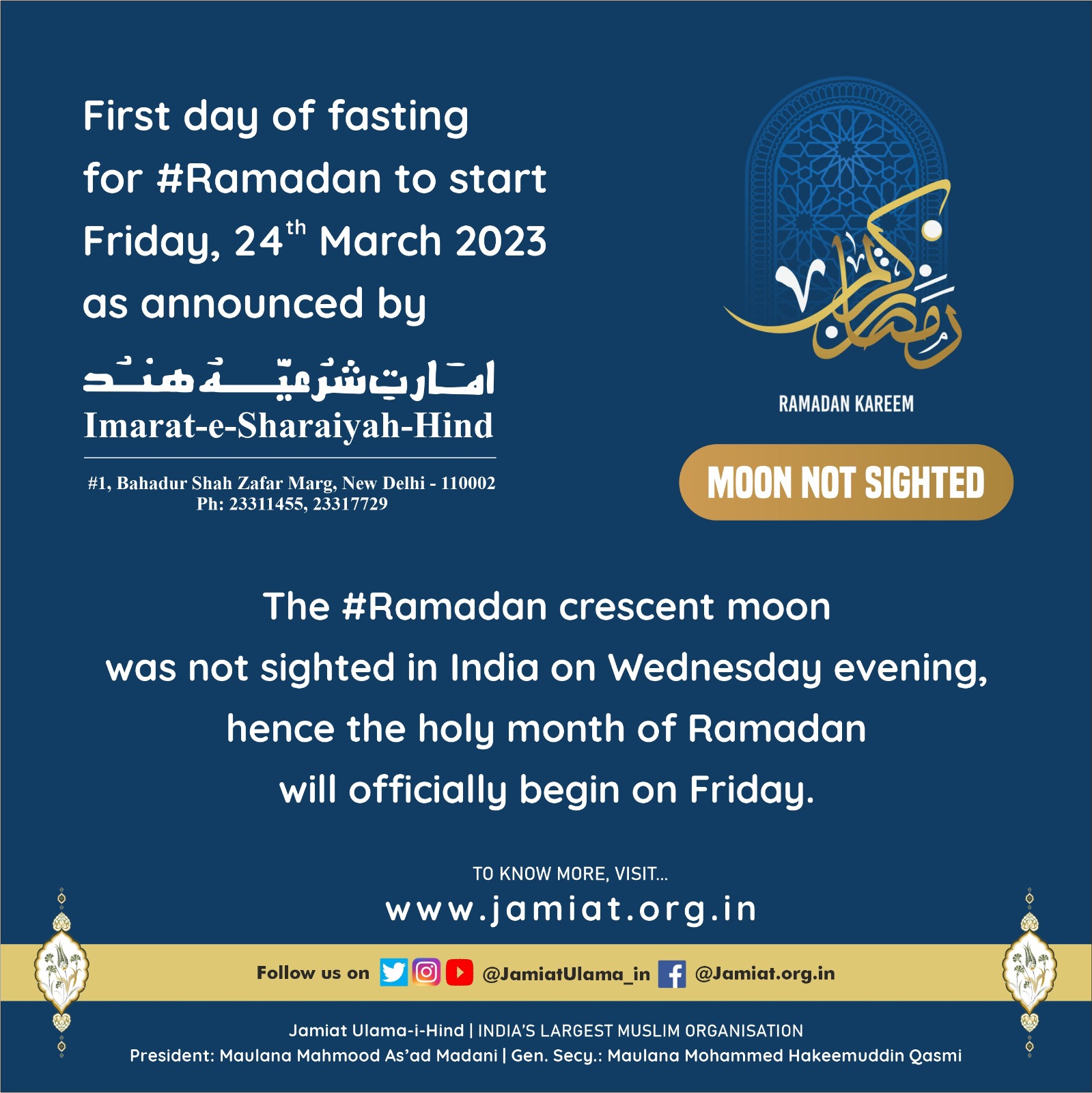 ramadan 2023 1444 Inde - calendrier musulman