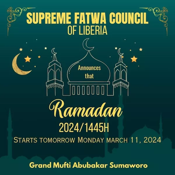 ramadan 2024 1445 Liberia - calendrier musulman