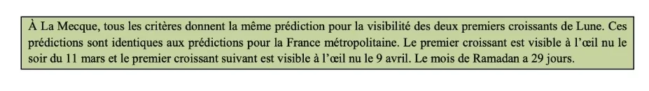 Prévisions astronomiques de Patrick Rocher, astronome de l’Observatoire de Paris, ramadan 2024 - 1445